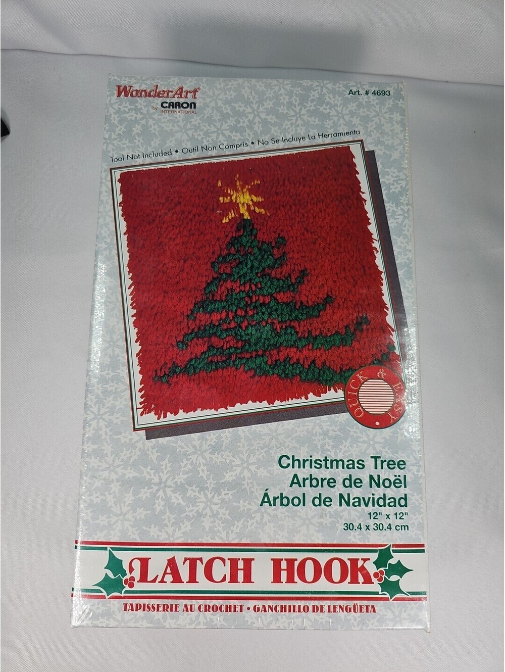 Caron, Wonderart, New, Latch Hook Christmas Tree Kit with Bonus Latch Hook Tool